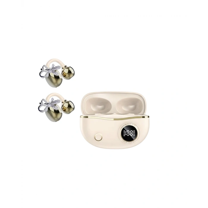Handsfree Kablosuz Bluetooth Kulaklık Kristal Net Ses 2 Kurdele Küpe Hediyeli