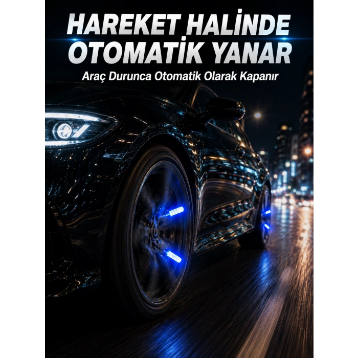 Hareketle Yanan Led Sibop Işığı 4lü Araç Lastik Lambası