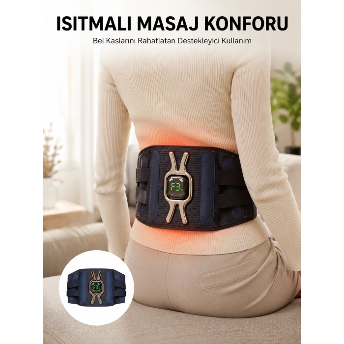 Isıtmalı Bel Ve Bacak Masaj Kemeri Vücut Destekli