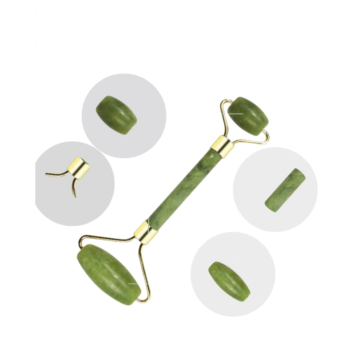 Jade Roller Ve Gua Sha Taşı Yüz Bakım Masaj Seti