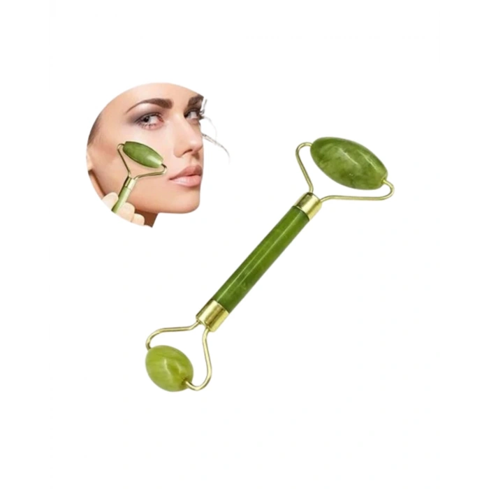 Jade Stone Yüz Bakım Seti Gua Sha Ve Roller Masaj Taşı