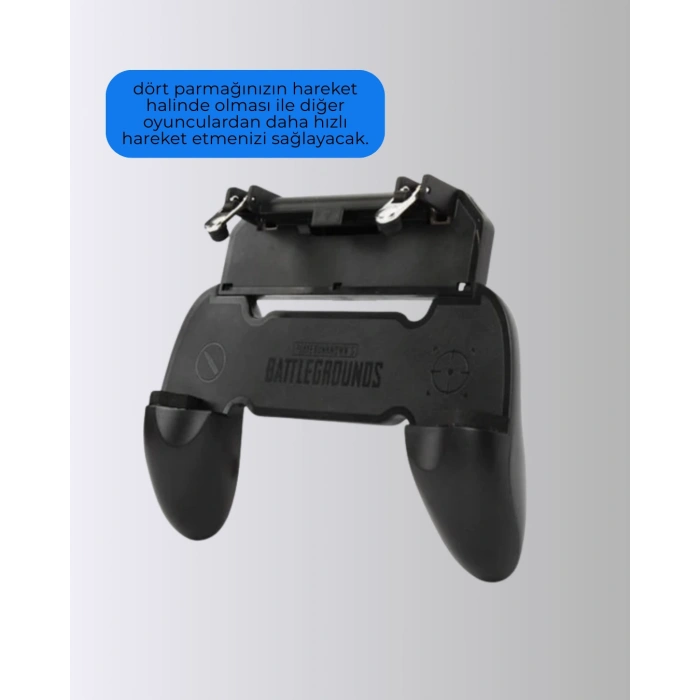 Joystick Ve Parmak Tetikleyicili Mobil Oyun Gamepad Tutucu