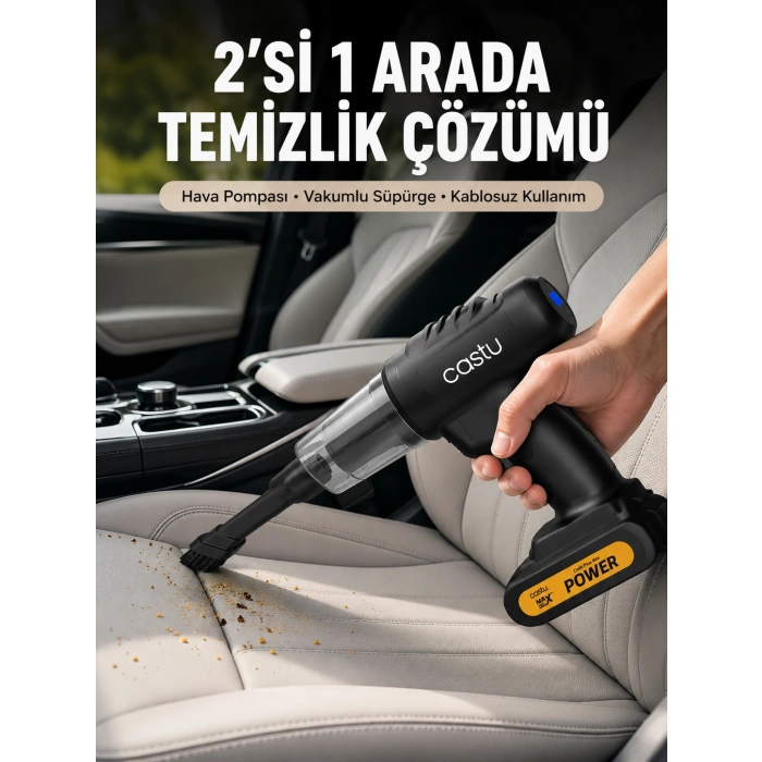 Kablosuz Araç El Süpürgesi Hava Pompası Kombinasyon