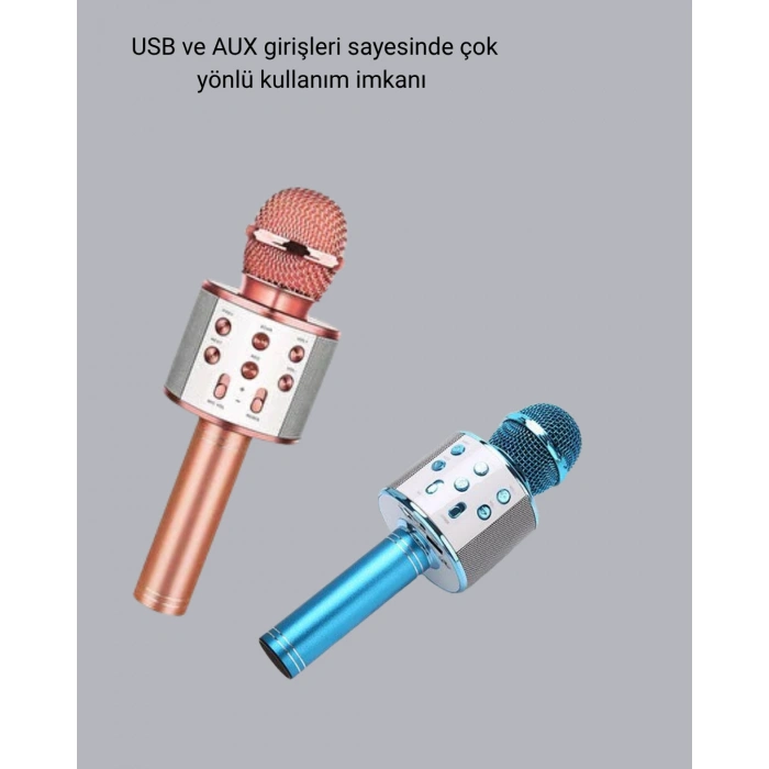 Kablosuz Bluetooth Karaoke Mikrofon  Yankı Efektli