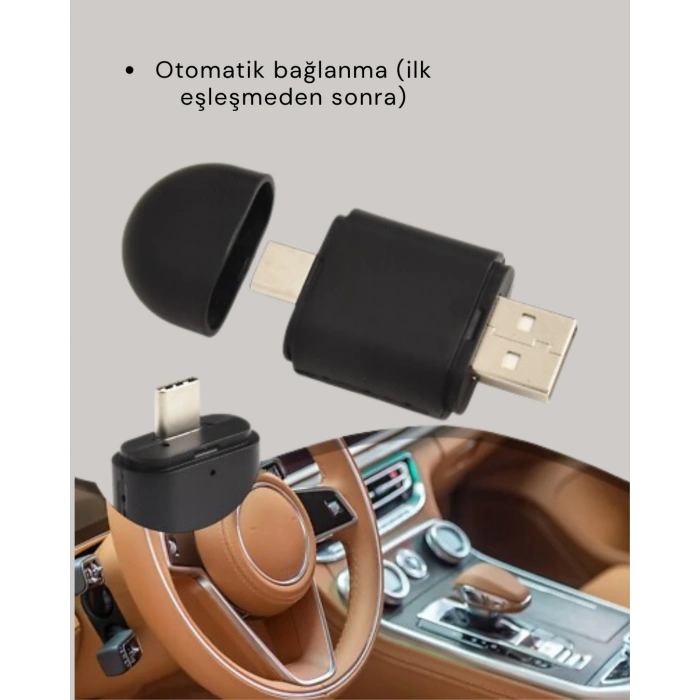 Kablosuz Carplay Dönüştürücü – Akıllı Tak & Çalıştır Araç Adaptörü
