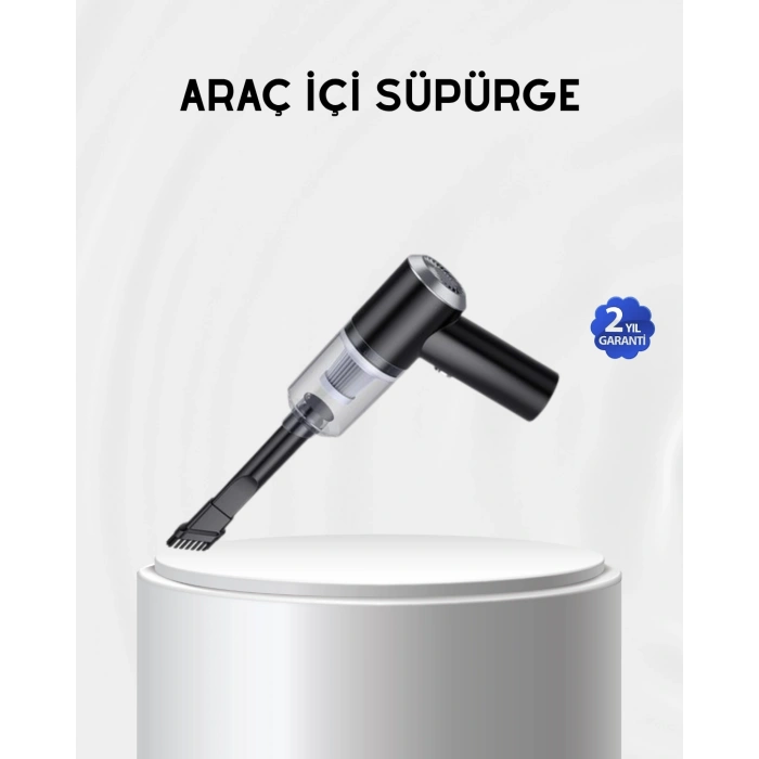 Kablosuz El Süpürgesi – Araç İçi Temizlik İçin 5500pa Güçlü Emiş, Usb Şarjlı