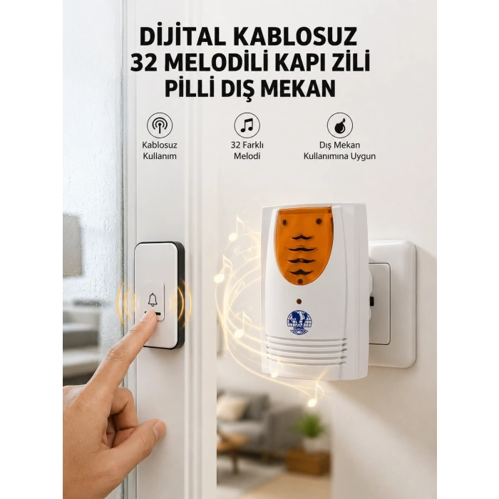 Kablosuz Kapı Zili Düzenli Ve Konforlu Yaşam Alanları İçin Yeni Nesil