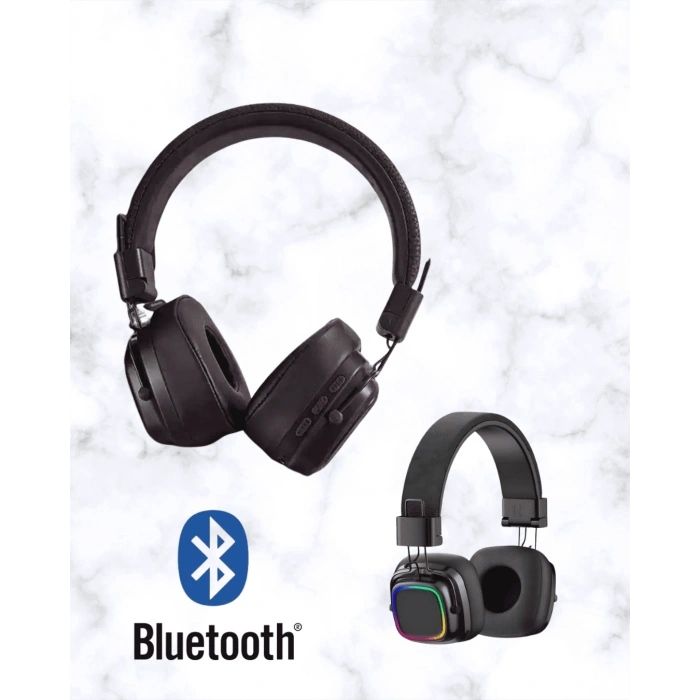 Kablosuz Rgb Işıklı Katlanabilir Bluetooth Kulak Üstü Kulaklık