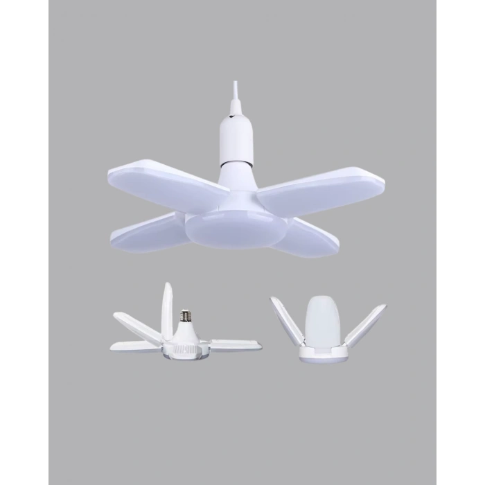 Katlanabilir 4 Kollu Led Ampül 60 Watt 6000 Lumen Beyaz Işık