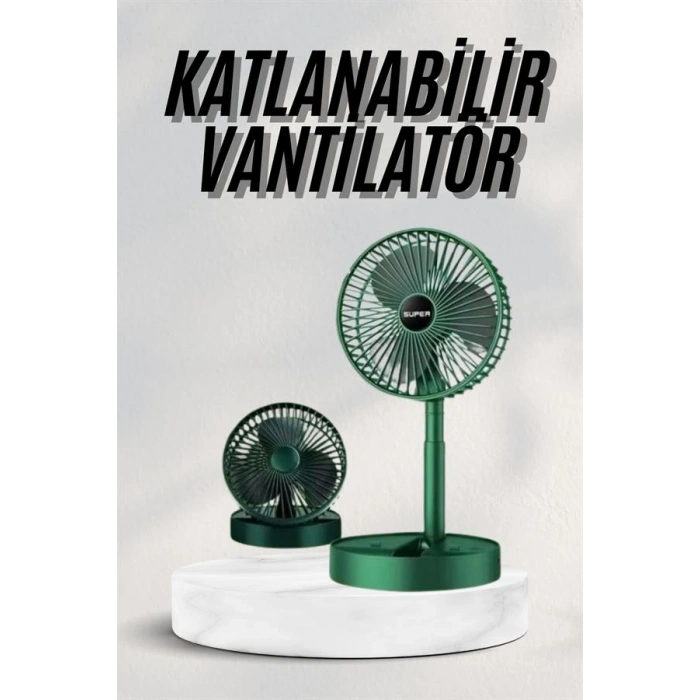 Katlanabilir Teleskopik Şarjlı Fan Masaüstü Soğutucu Vantilatör