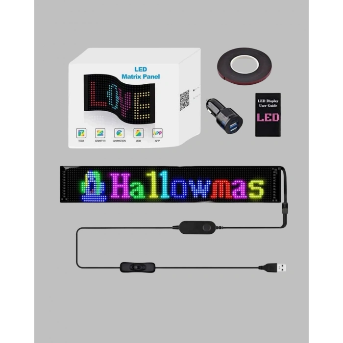Kayan Yazı Destekli Rgb Led Reklam Paneli Usb İle Kolay Kurulumlu