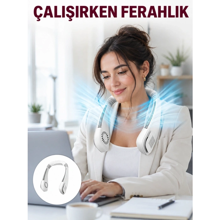 Kişisel Klima Fanı | 360° Dairesel Hava Akışı, Bladeless Tasarım, 5 Rüzgar Hızı, Taşınabilir Ve Sessiz Yeni Nesil