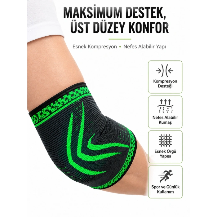 Kompresyonlu Dirseklik Spor Dirsek Destekliği Fitness Tenis Basketbol Voleybol İçin