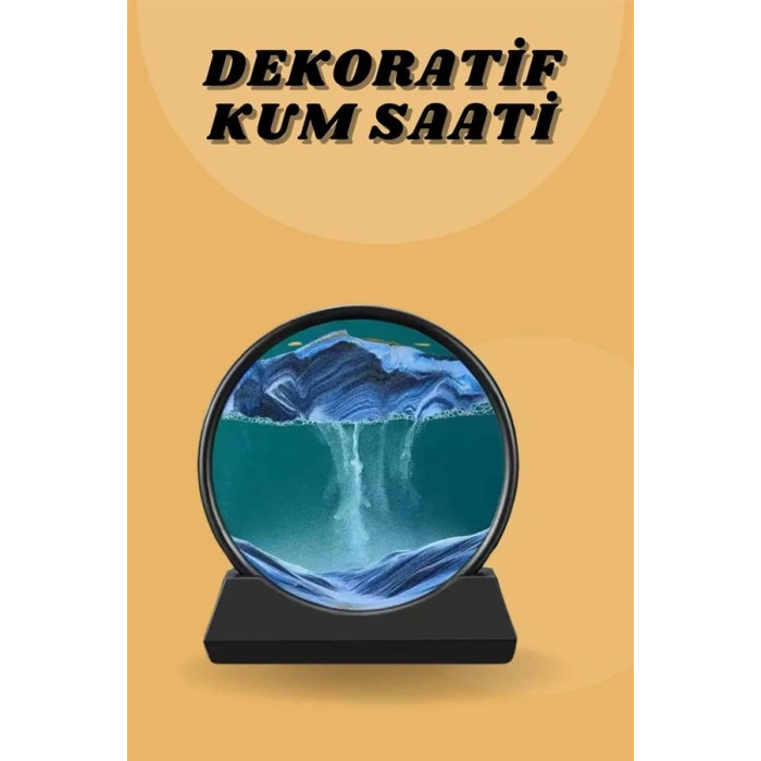 Kum Saati Yuvarlak Şık Kum Tablosu Dekoratif Kum Sulu Kum Saati