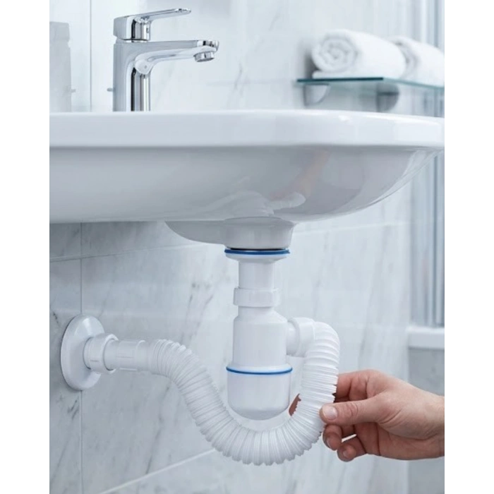 Lavabo Gider Borusu Esnek Hortumlu Sifon Seti Koku Önleyici Dayanıklı Tasarım