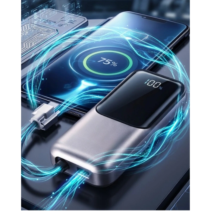 Led Ekranlı Süper Fast Charge Özellikli Mini Powerbank