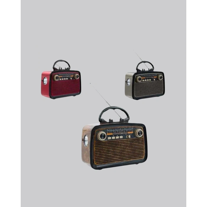 Led’li Nostaljik Bluetooth Hoparlör – Vintage Tasarım, Ahşap Doku