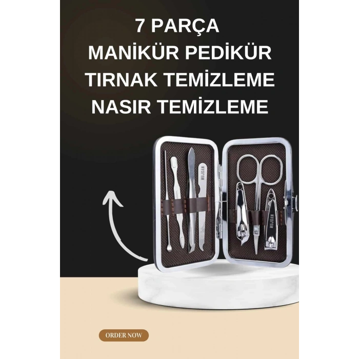 Manikür Pedikür Seti İkili Set El Ve Ayak Bakımı Nasır Temizleme Protez Tırnak Çıkarma
