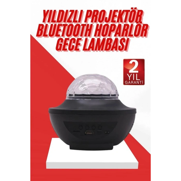 Masa Ve Gece Lambası Renkli Projektör Işıklı Disko Topu Bluetooth Hoparlör