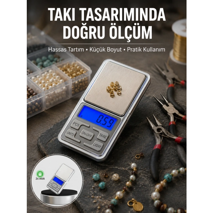 Mavi Işıklı Lcd Ekranlı Hassas Tartı Terazisi Yeni Nesil