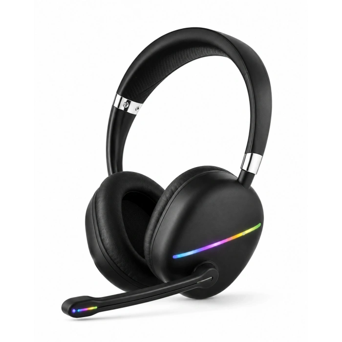 Mikrofonlu Bluetooth Kulak Üstü Kulaklık Rgb Aydınlatmalı Type-c Şarjlı