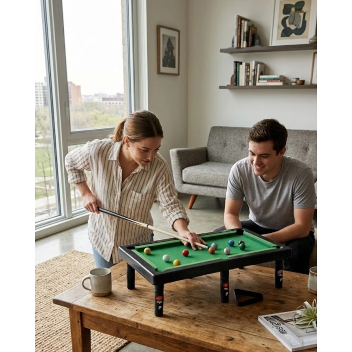 Mini Bilardo Masası Oyuncak Seti Çocuklar İçin Eğlenceli Masa Oyunu