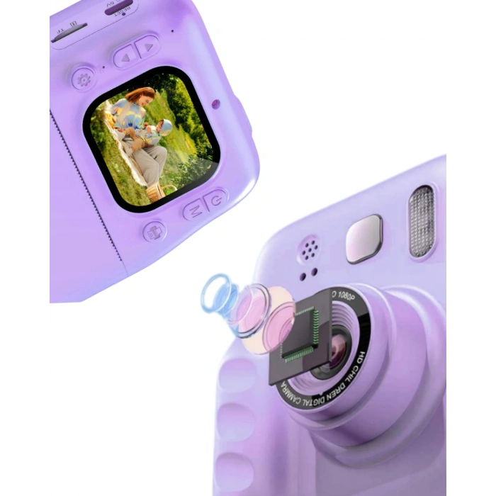 Mini Çocuk Kamerası Fotoğraf Video Çekim 4 Rulo Kağıt Ve 5 Kalem Hediyeli