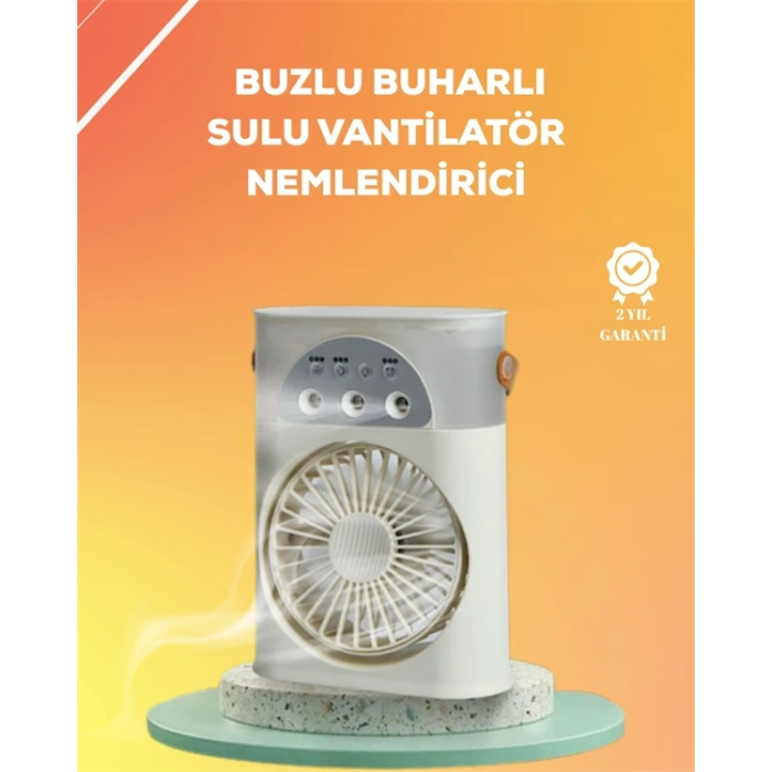 Mini Klima Fan | Usbli, 7 Renk Gece Işığı, 3ü 1 Arada Fonksiyon