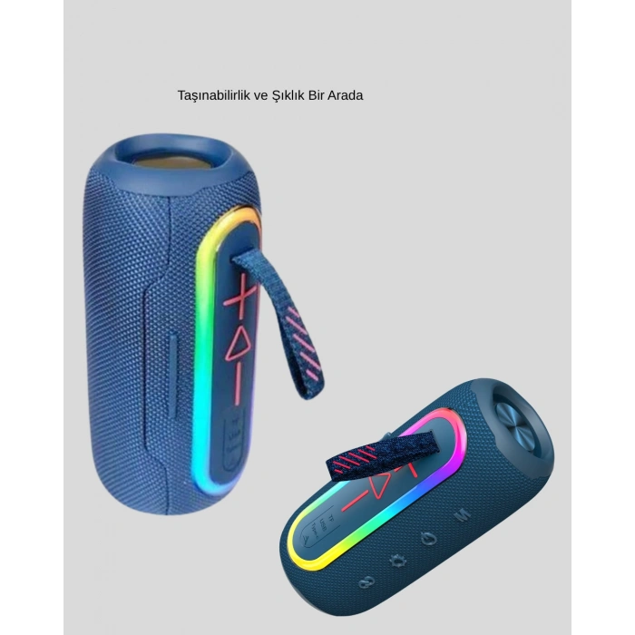 Mini Mavi Bluetooth Hoparlör Şık Görünüm Ve Taşınabilir Güçlü Ses