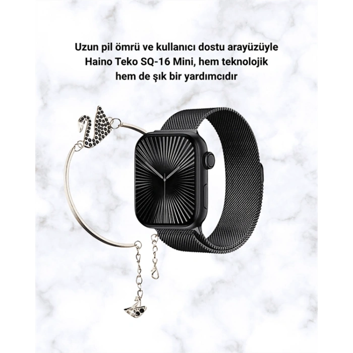 Mini Series 10 Akıllı Saat | 3 Kordon + Bileklik Hediyeli, Tüm Telefonlarla Uyumlu