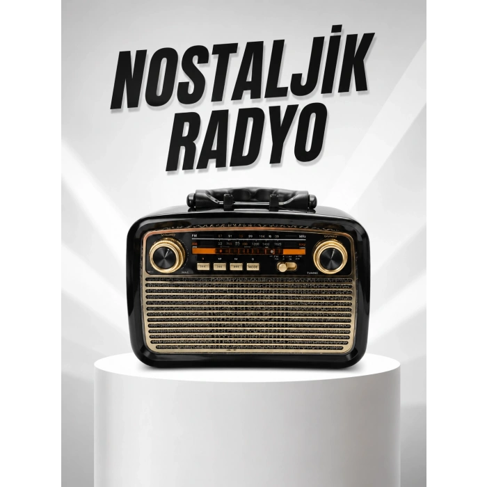 Müzik Kutusu Bluetooth Bağlantılı El Fenerli Nostaljik Tasarım Radyo
