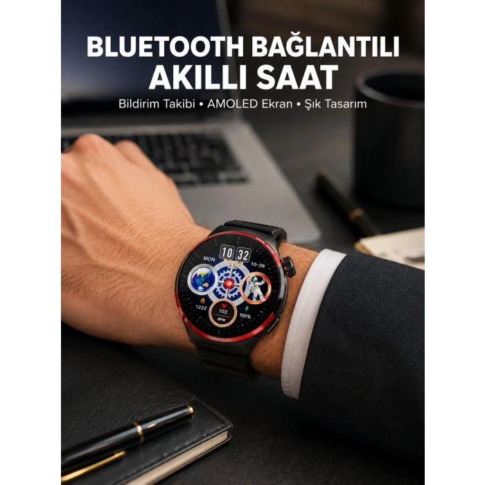 Nfc Destekli Akıllı Saat Amoled Ekranlı Şık Tasarım Yeni Nesil