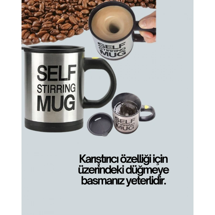 Otomatik Karıştırmalı Termos Kupa | Ergonomik Tasarım