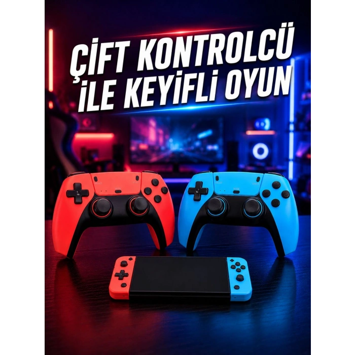 Oyun Konsolu Kablosuz Kontrolcülü Retro Oyun Eğlence Sistemi