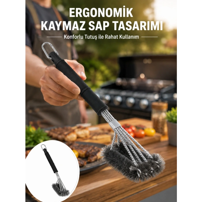 Paslanmaz Çelik Telli Mangal Temizlik Fırçası Yeni Nesil