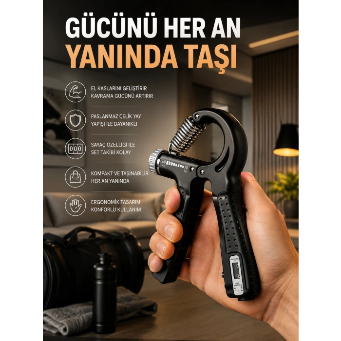 Portatif Ayarlanabilir El Yayı Sayaçlı Dayanıklı Çelik Yay Yeni Nesil
