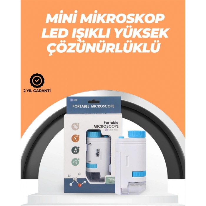 Portatif El Mikroskop – Led Işıklı, Aynı Anda Net Odaklama