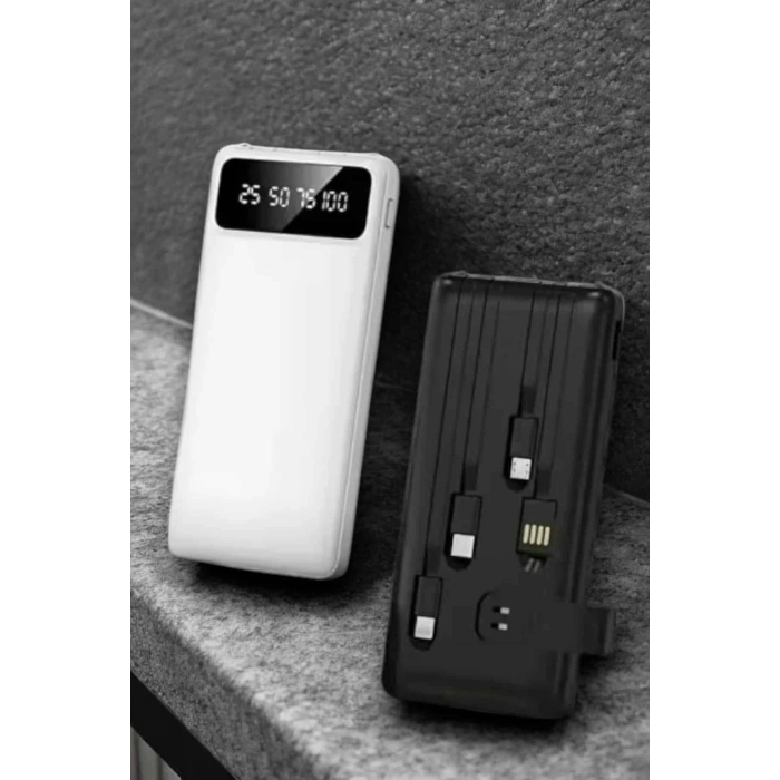 Powerbank 20.000 Mah Dijital Göstergeli Lcd Ekran Uzun Pil Ömrü