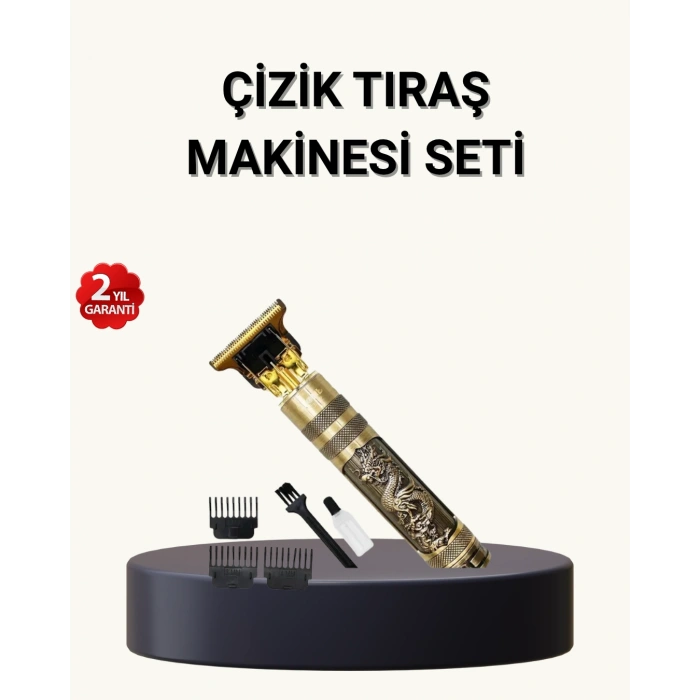 Profesyonel Çizik Tıraş Makinesi – T Çelik Bıçaklı, 120 Dakika Şarjlı Kullanım, 3 Başlıklı