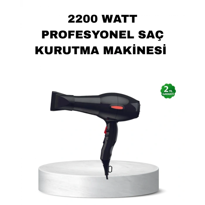 Profesyonel Saç Kurutma Makinesi – Ac Motor, Soğuk Üfleme, 2 Hız Kademesi