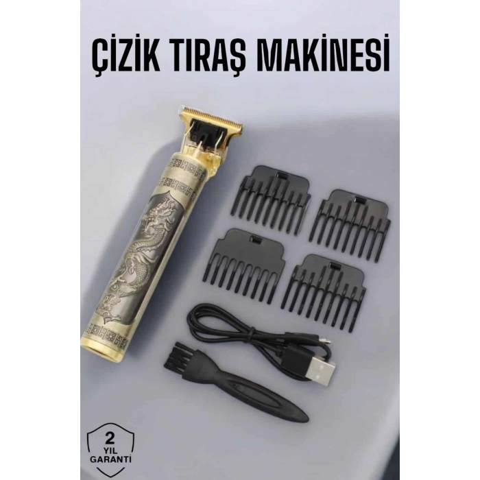 Profesyonel Şarjlı Saç Ve Sakal Şekillendirici Çizik Tıraş Makinesi