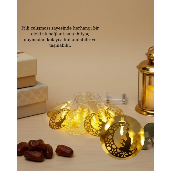 Ramazan Ay Işığı Secde Eden Adam Silüetli Led Peri Işığı