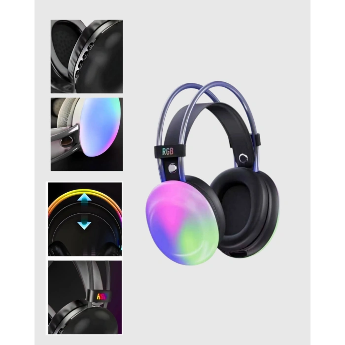 Rgb Işıklı Kablosuz Kulaklık Bluetooth 5.3 800mah Ergonomik Ipx4 Dayanıklı