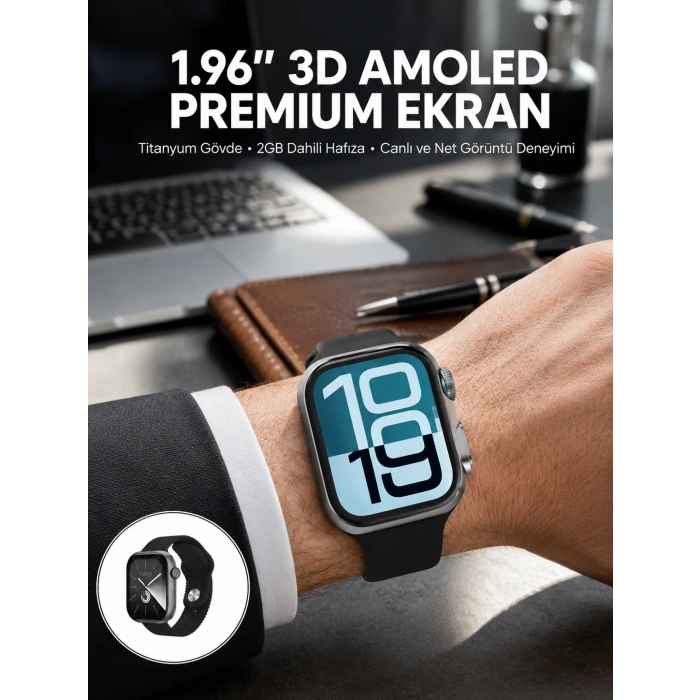 Rs12 Pro+ 2025 Serisi Özel Üretim Full Ekranlı Akıllı Saat – Nabız Ve Uyku Takibi, Bluetooth Arama, Garantili, Güçlü Batarya