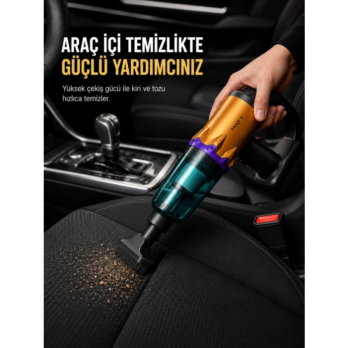 Şarjlı Araç İçi El Süpürgesi Çok Amaçlı Kablosuz Vakum Temizleyici