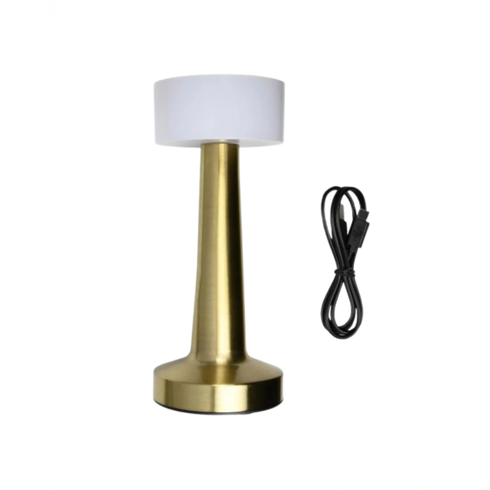 Şarjlı Gold Mantar Masa Lambası Dimmer Ayarlı Kablosuz Led Lamba