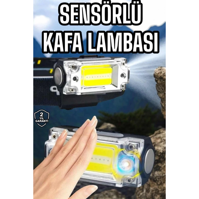 Şarjlı Kafa Feneri Suya Dayanıklı Ayarlanabilir Kamp Feneri