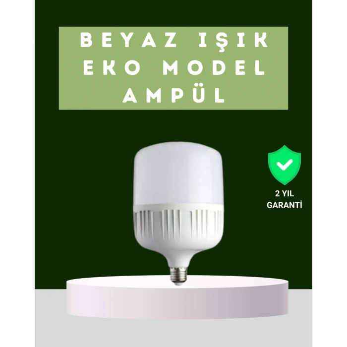 Şarjlı Led Torch Ampul 30 Watt Beyaz Işık Enerji Tasarruflu