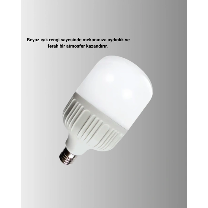 Şarjlı Led Torch Ampul 30 Watt Beyaz Işık Enerji Tasarruflu