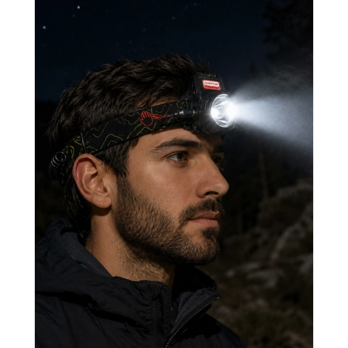 Şarjlı Sensörlü Led Kafa Lambası Zoom Özellikli Güçlü Aydınlatma